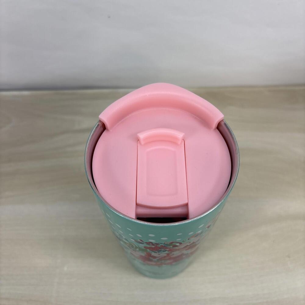 The Pioneer Woman Maverick Garden Tumbler Stainless Steel 20 oz Aqua Teal Pink - Picture 5 of 11
